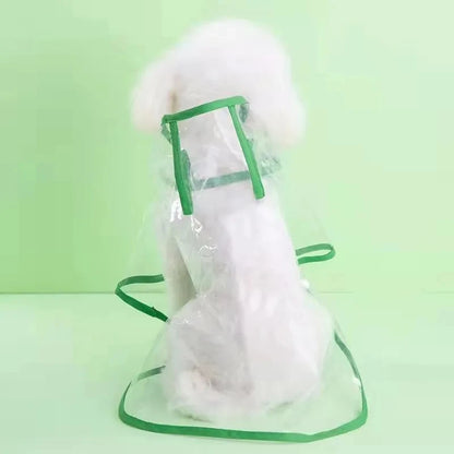 Transparent Raincoat with Hood for Small Pets, Soft PVC Jacket for Dogs