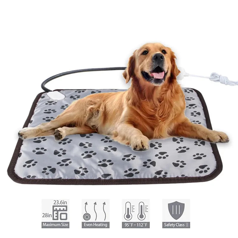 Electric Pet Heating Pad, Winter Warmer for Dogs and Cats, Waterproof Bite-Proof