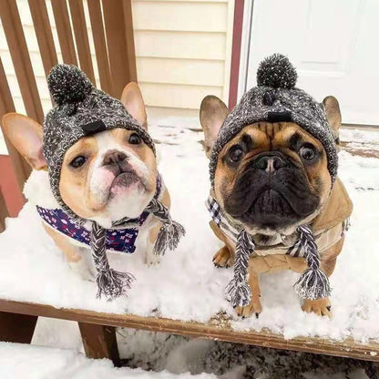 Warm Winter Dog Hats – Windproof Knit for Bulldogs, Chihuahuas, and Puppies