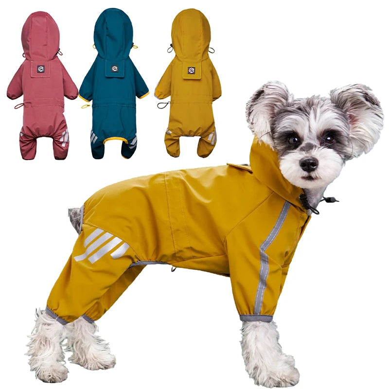 Reflective Raincoat for Dogs, Waterproof Pet Coat for Small and Medium Pets