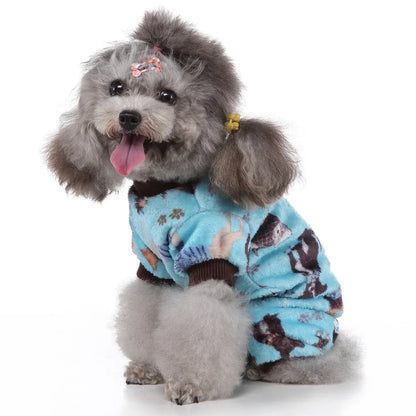 Christmas Dog Pajamas, Warm Jumpsuit, Winter Coat for Small Dogs and Puppies