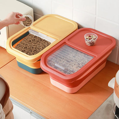 Foldable Pet Food Storage Container, Airtight Dry Food Box for Cats and Dogs