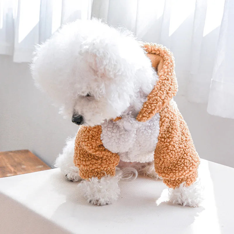 Berber Dog Hoodie, Warm Winter Clothes for Small Pets