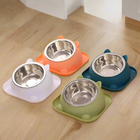 Anti-Tip Cat Bowl with Water Barrier