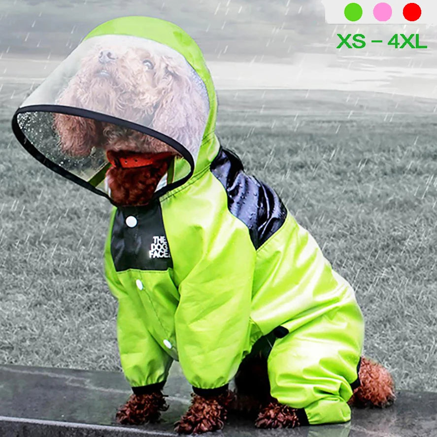 Face Raincoat for Dogs, Waterproof Jacket for Pets