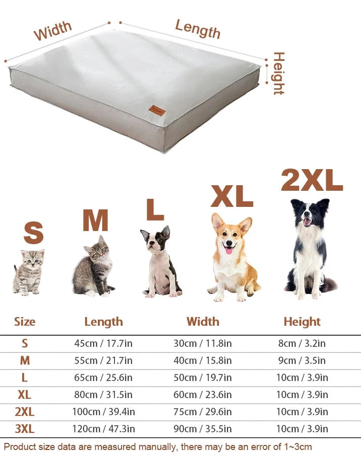 Waterproof Comfortable Dog Bed, Removable Pet Sofa Mat, Thick Cushion