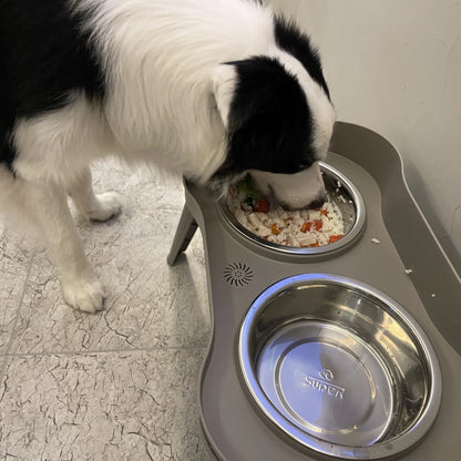 Elevated Dog Bowls - Adjustable Feeding Stand for Small, Medium, and Large Dogs