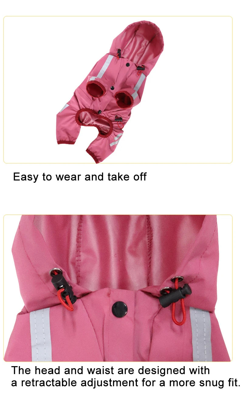 Reflective Raincoat for Dogs, Waterproof Pet Coat for Small and Medium Pets