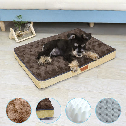 Memory Foam Dog Bed, Removable Faux Fur Cover, Orthopedic, Waterproof