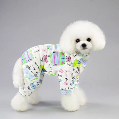 Soft Dog Pajamas for Small and Medium Dogs, Cute Jumpsuit for Puppies