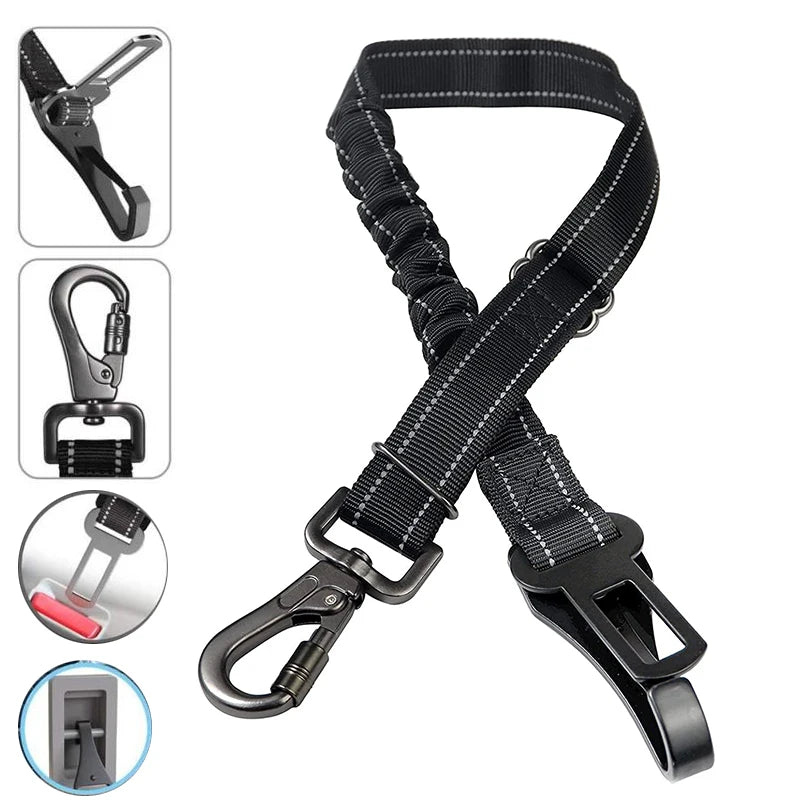 Adjustable Reflective Dog Car Seat Belt - Safety Leash for Small and Large Dogs