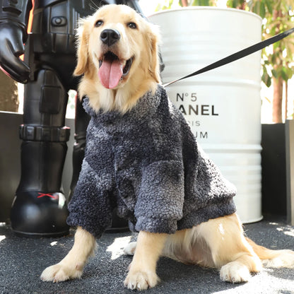 Thick Wool Jacket for Medium and Large Dogs, Windproof Coat for Winter