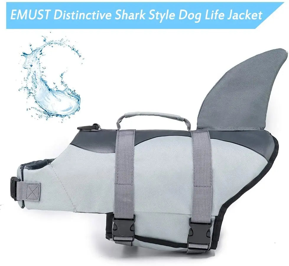 Pet Safety Life Jacket - Shark Design with Rescue Handle for Dogs