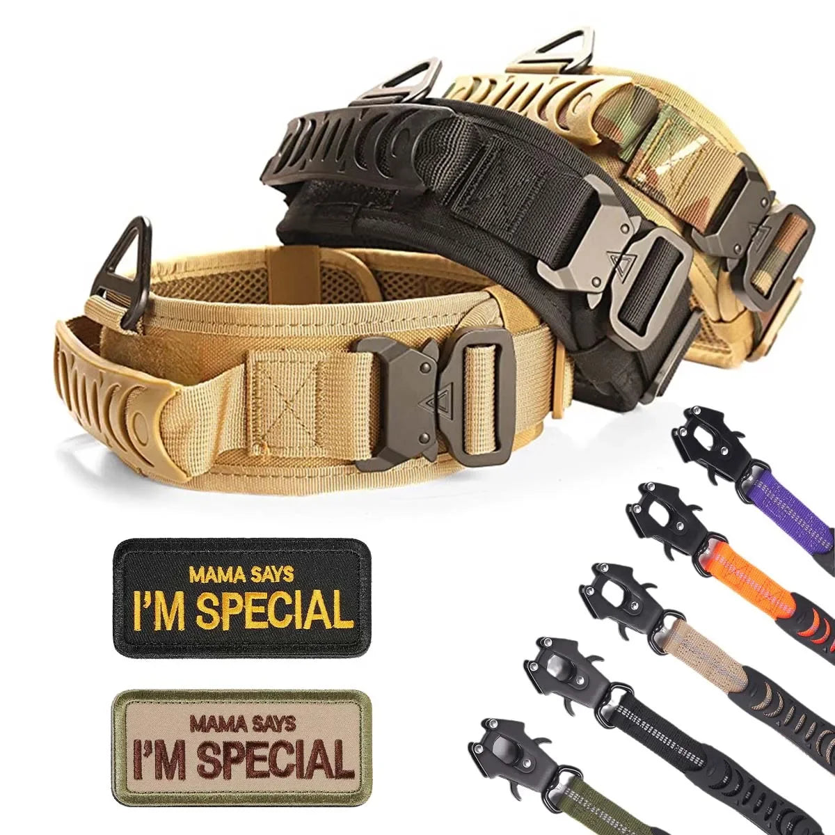 Adjustable Reflective Military Dog Training Collar