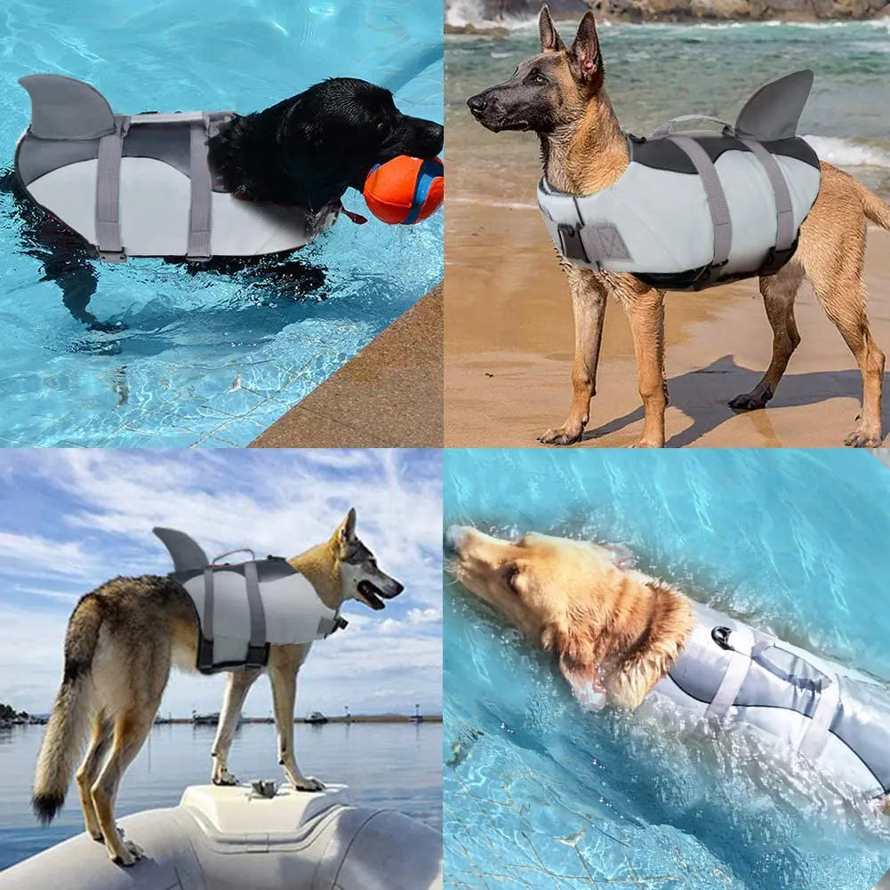 Pet Safety Life Jacket - Shark Design with Rescue Handle for Dogs