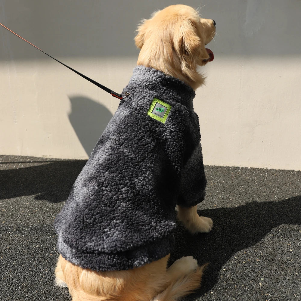 Thick Wool Jacket for Medium and Large Dogs, Windproof Coat for Winter