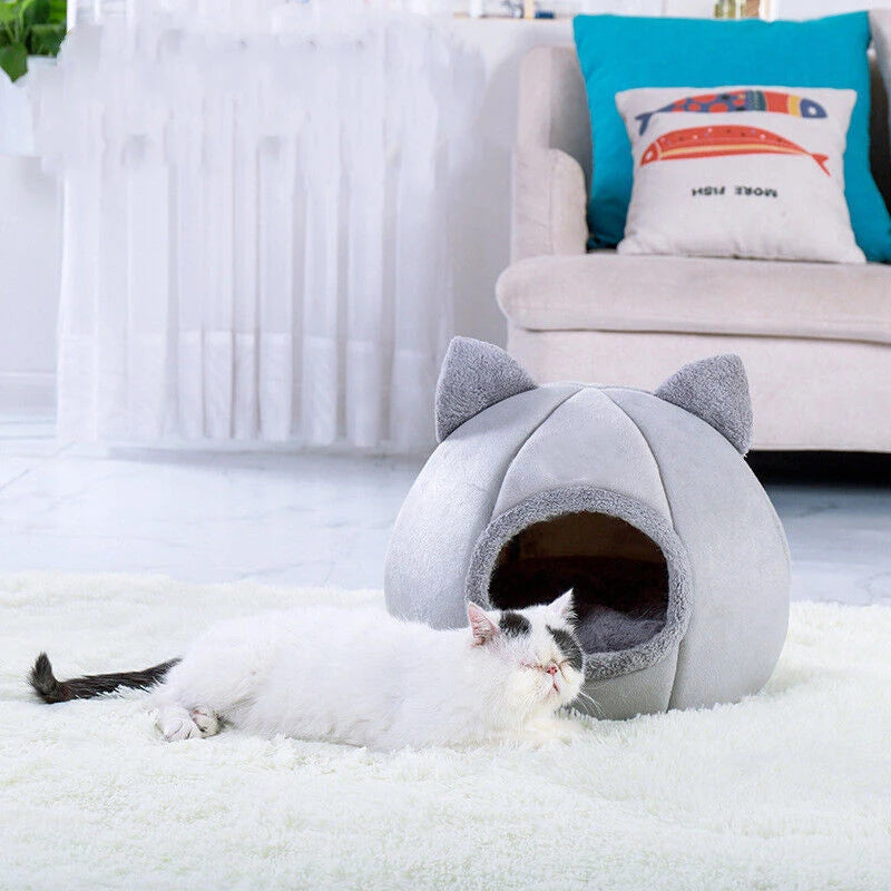 Self-Warming Cave Bed for Cats and Small Dogs, Cozy Design