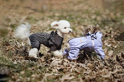 Dog Raincoat with Harness, Adjustable Reflective Raincoat for Small Dogs