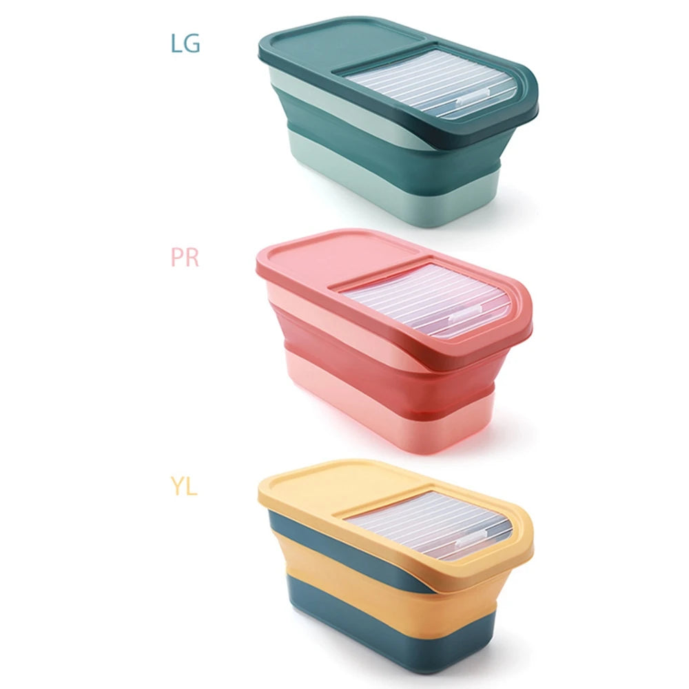 Foldable Pet Food Storage Container, Airtight Dry Food Box for Cats and Dogs