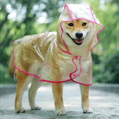 Transparent Raincoat with Hood for Small Pets, Soft PVC Jacket for Dogs