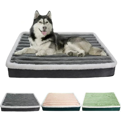 Short Plush Orthopedic Dog Bed, Non-Slip Base, Washable Cover for Large, Medium, and Small Dogs