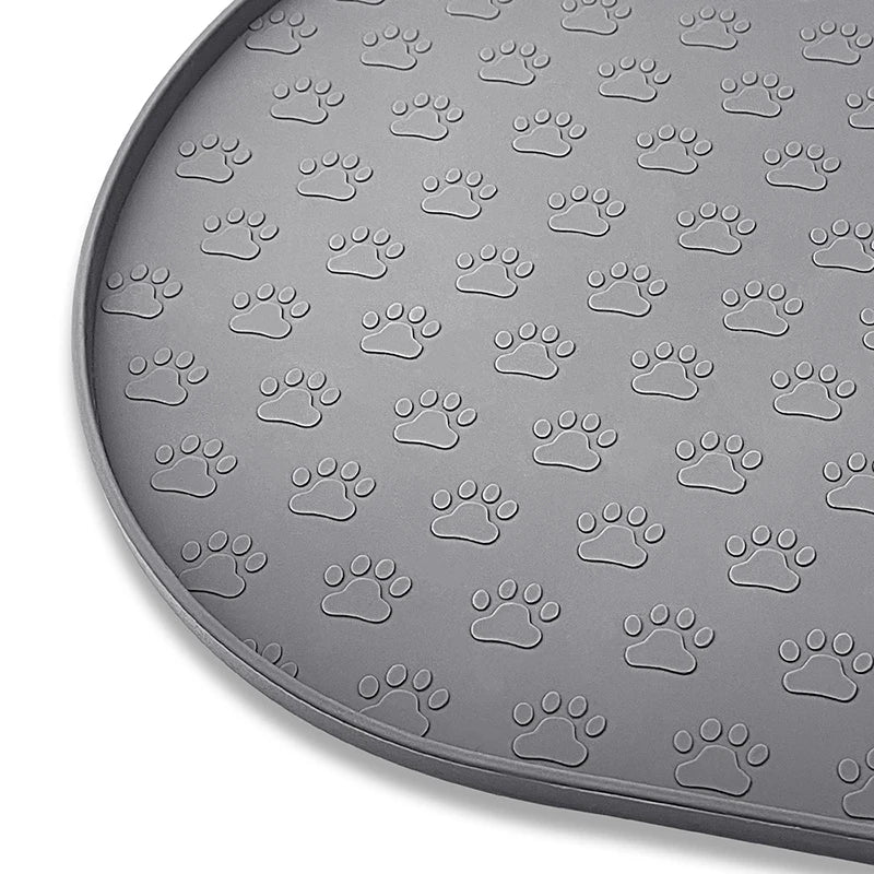 Round Non-Slip Silicone Pet Food Mat, Easy-to-Clean Feeding Mat for Dogs and Cats