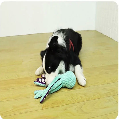 Plush Octopus Dog Toy, Interactive Sound Toy for Small and Large Dogs