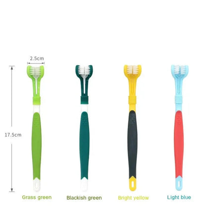 Triple-Sided Toothbrush for Pets