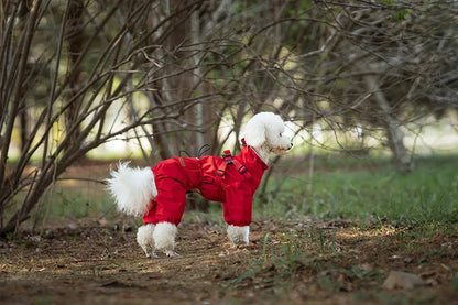 Dog Raincoat with Harness, Adjustable Reflective Raincoat for Small Dogs