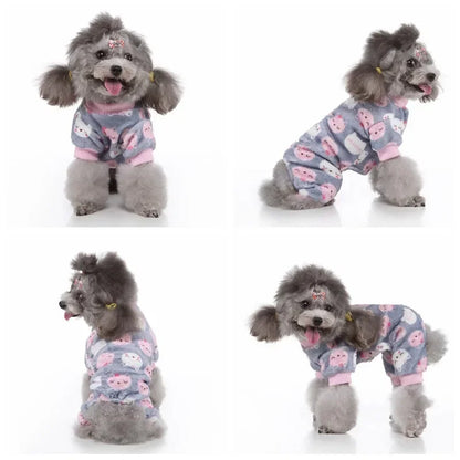 Christmas Dog Pajamas, Warm Jumpsuit, Winter Coat for Small Dogs and Puppies