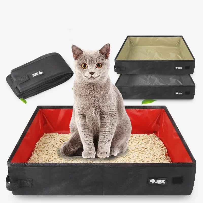 Portable Foldable Waterproof Litter Box for Cats