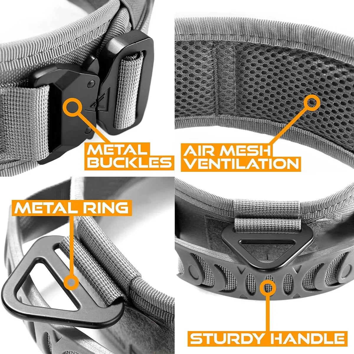 Adjustable Reflective Military Dog Training Collar