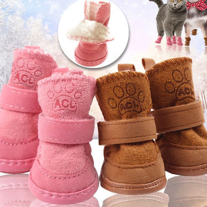 Non-Slip Winter Dog Boots – Snow and Rain Shoes for Small & Medium Dogs (Set of 4)