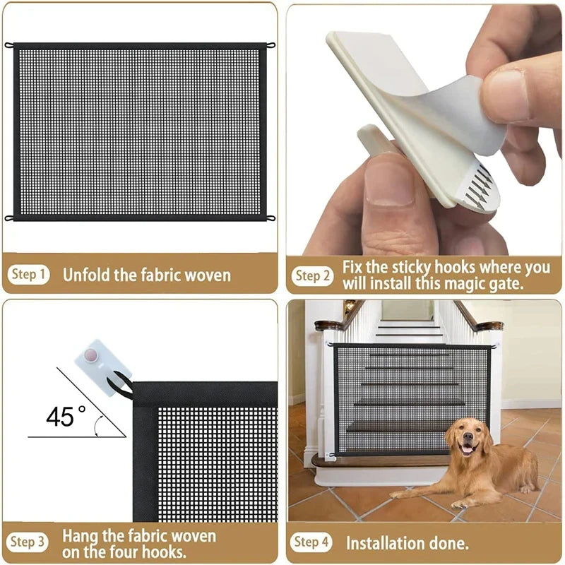 Dog Barrier Fence, Pet Safety Net for Stairs, Doorways, and Playpen