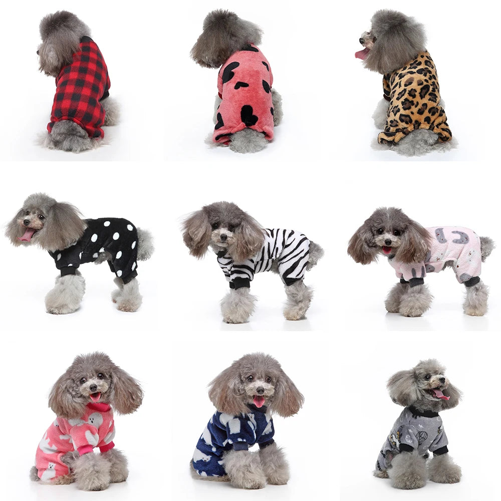 Themed Warm Pajamas for Small Dogs, Pomeranian Onesies