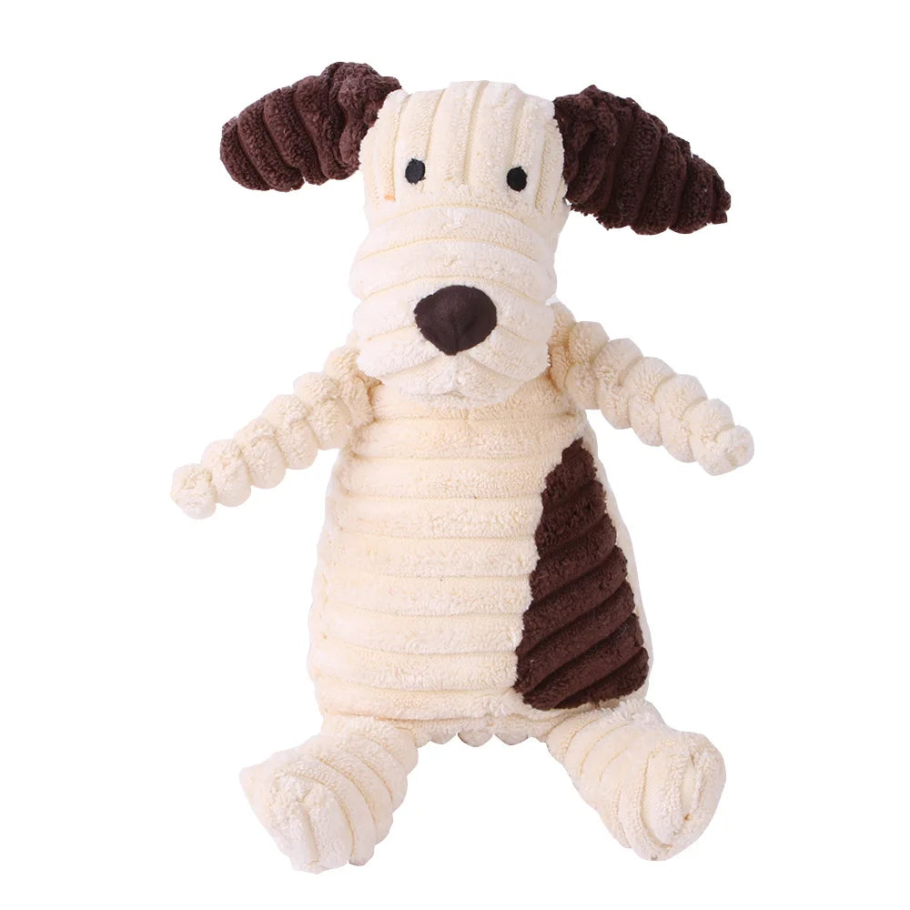 Animal-Shaped Plush Dog Toy, Squeaky Bite-Resistant Toys for Small and Large Dogs