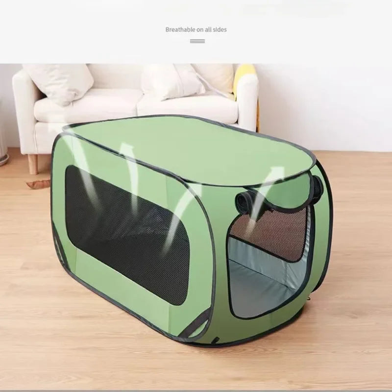 Foldable Dog Cage, Waterproof Oxford Cloth Pet Carrier for Car and Travel