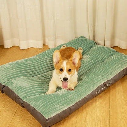 Thick Corduroy Dog Bed, Anti-Slip Large Pet Bed, Detachable Kennel for Cats and Dogs