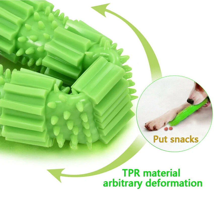 Rubber Chew Toy for Dogs, Squeaky Dispenser for Dental Cleaning