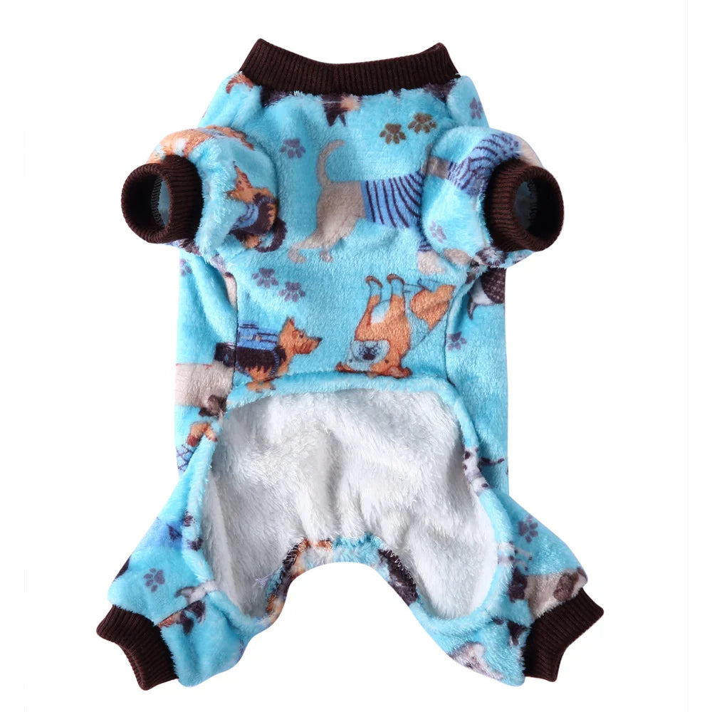 Christmas Dog Pajamas, Warm Jumpsuit, Winter Coat for Small Dogs and Puppies