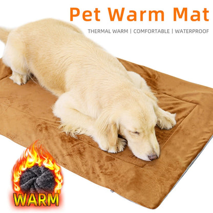 Self-Heating Pet Mat, Flannel Thermal Bed for Dogs and Cats, Waterproof Winter Mat