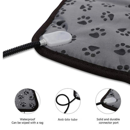 Electric Pet Heating Pad, Winter Warmer for Dogs and Cats, Waterproof Bite-Proof