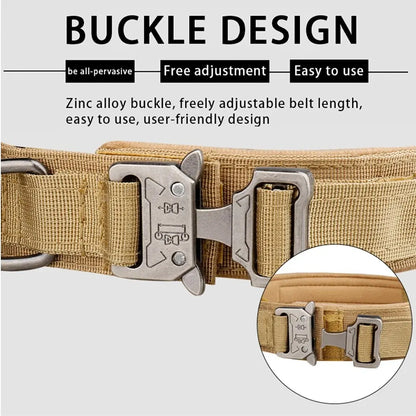 Tactical Nylon Dog Collar with Metal Buckle for Training