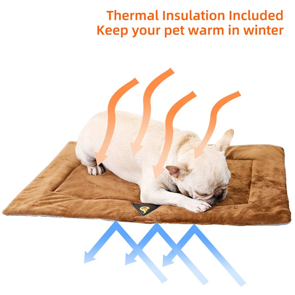 Self-Heating Pet Mat, Flannel Thermal Bed for Dogs and Cats, Waterproof Winter Mat