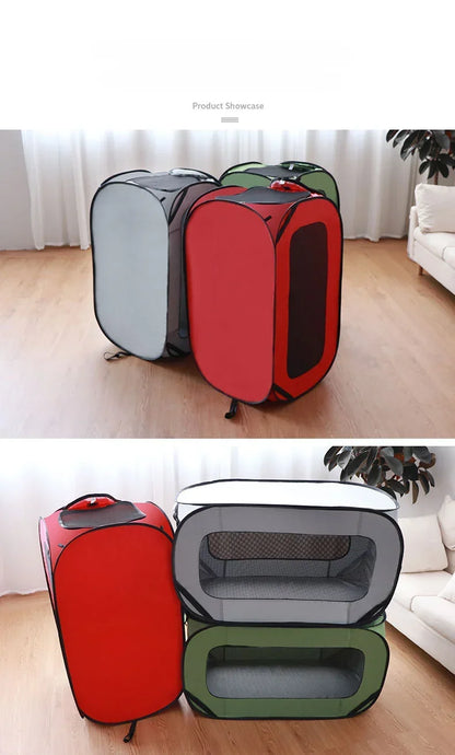 Foldable Dog Cage, Waterproof Oxford Cloth Pet Carrier for Car and Travel