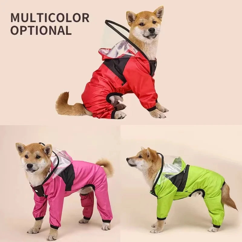 Face Raincoat for Dogs, Waterproof Jacket for Pets