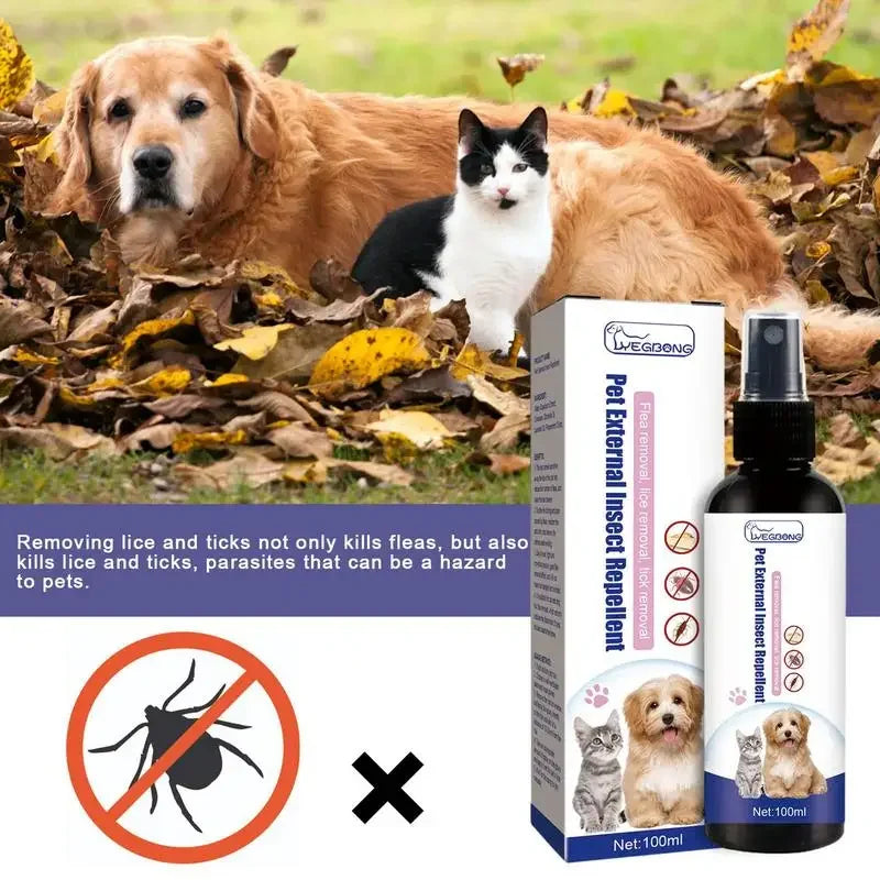 Flea Drops for Dogs and Cats - 100ml, Safe Insecticide for Home, Flea, Tick, and Lice Prevention