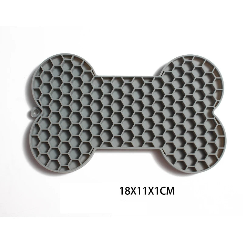 Bone Shape Silicone Licking Pad - Slow Feeder for Dogs and Cats