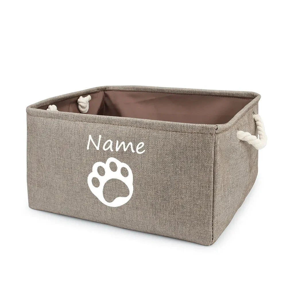 Dog Paw Toy Basket, Personalized Pet Storage Box for Cat and Dog Toys