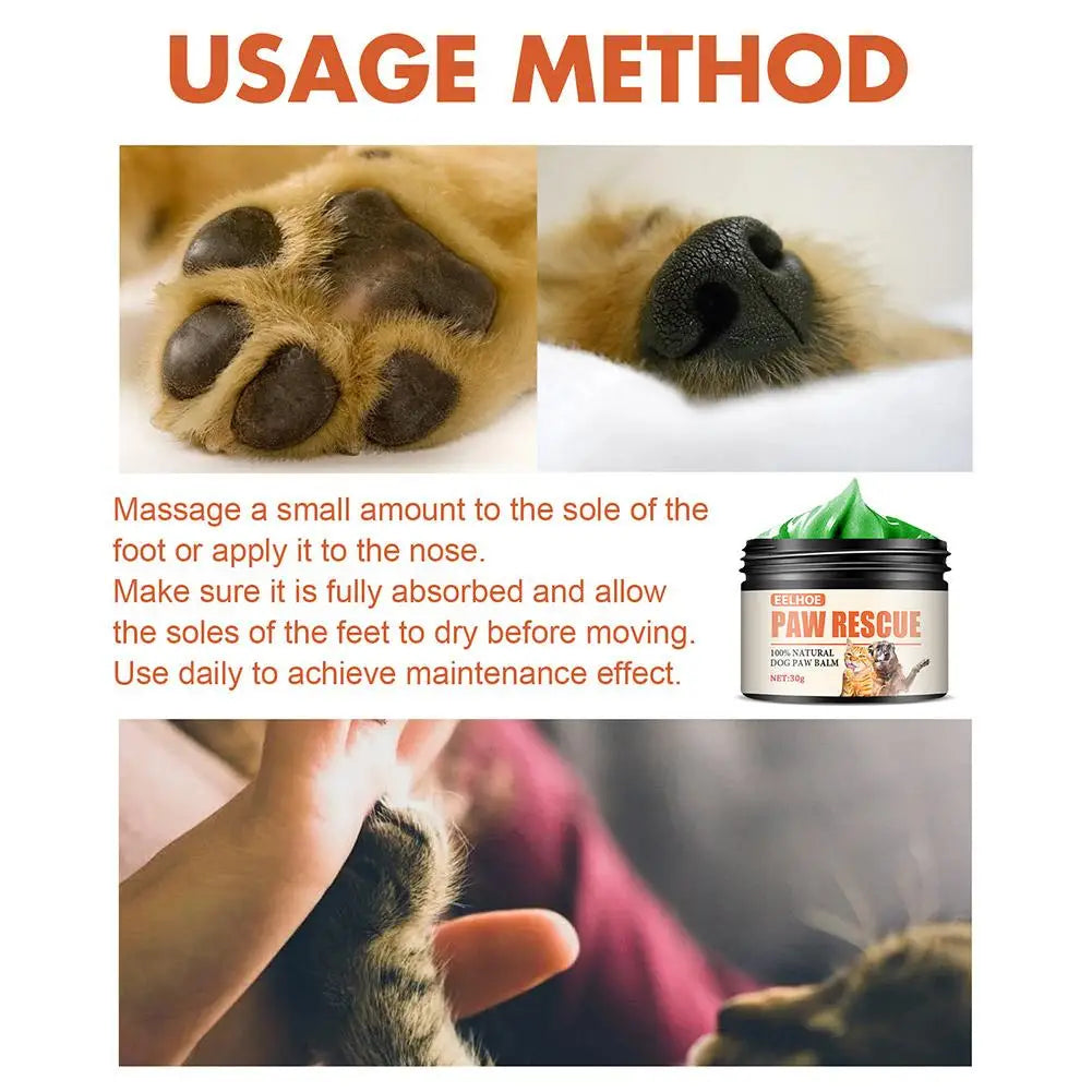 Pet Paw Cream, Moisturizing and Protective Cream for Cracked Dog and Cat Paws, 30g